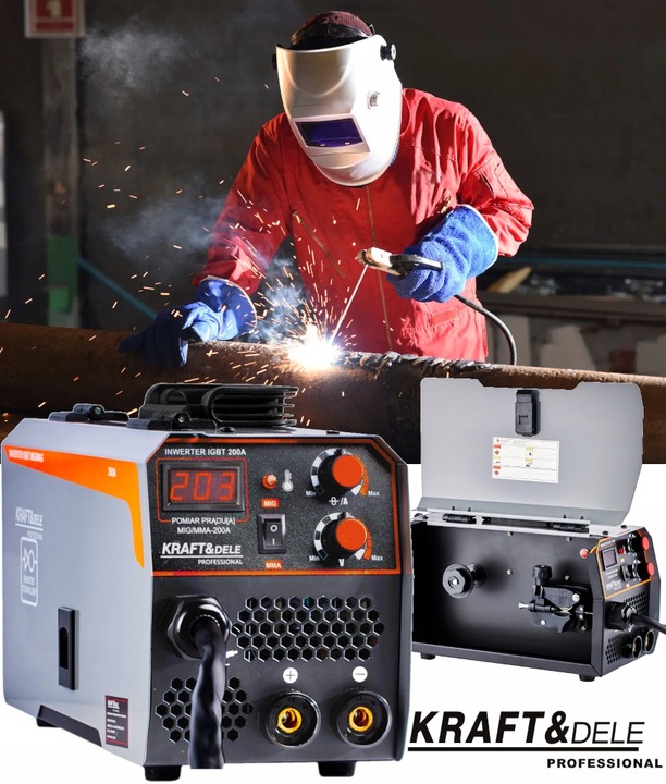 SPAWARKA INWERTEROWA INWERTOROWA MIG MMA TIG 200A FLUX IGBT BEZGAZ