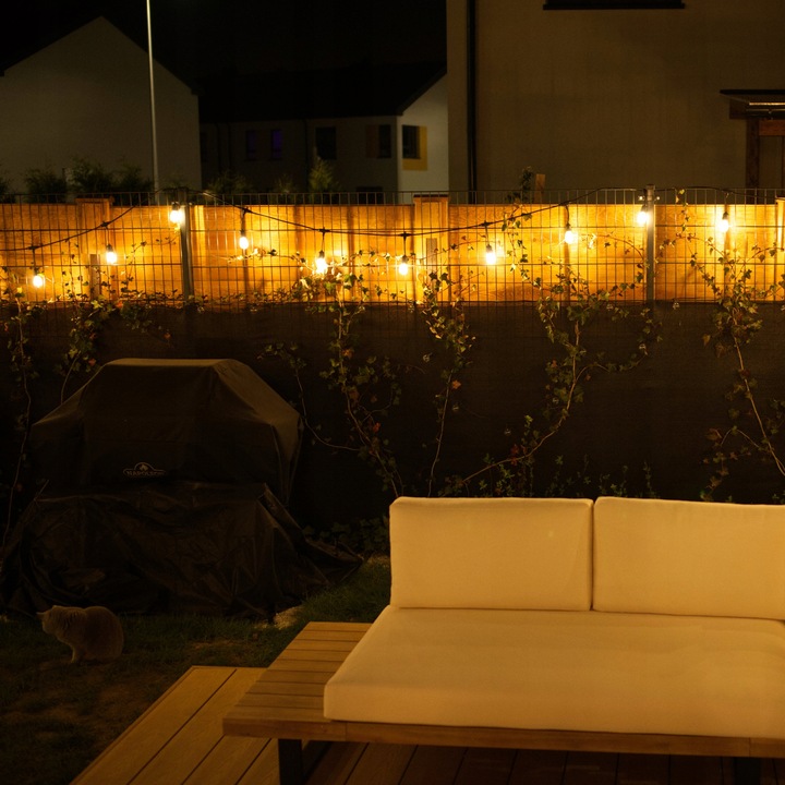Girlanda Ogrodowa Świetlna 10m + 10x Żarówka LED 1W 2700K Zewnętrzna IP65