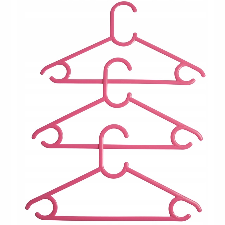 Wieszaki dziecięce dla dzieci na ubrania różowe 25 sztuk ubraniowe