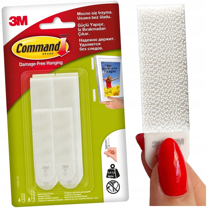 COMMAND Rzepy samoprzylepne d Wieszania Obrazów do 7,2kg Zestaw