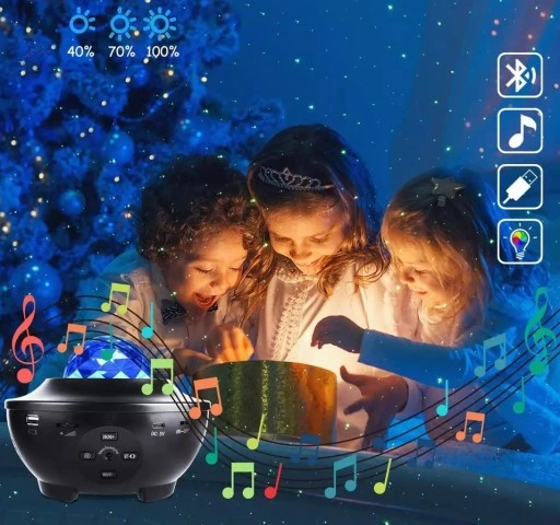 PROJEKTOR GWIAZD LAMPKA NOCNA RZUTNIK LED DO SYPIALNI DLA DZIECI NA PREZENT