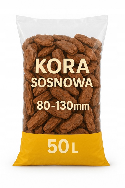 KORA SOSNOWA 80-130mm 8-13cm PREMIUM SORTOWANA MEGA GRUBA 50L