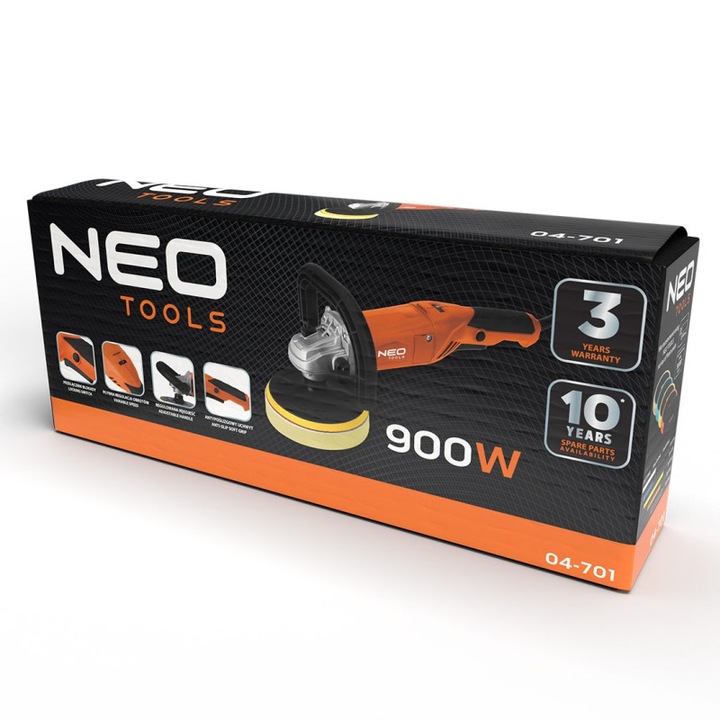 NEO TOOLS Polerka 900W, 150 mm 04-701 6 STOPNI REGULACJI obroty