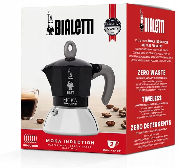 Kawiarka MOKA INDUCTION II 2tz BLACK 100ml BIALETTI indukcja