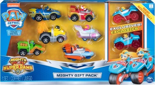 PSI PATROL MIGHTY PUPS 8 POJAZDÓW METALOWYCH PREZENT DLA DZIECKA NA ŚWIĘTA