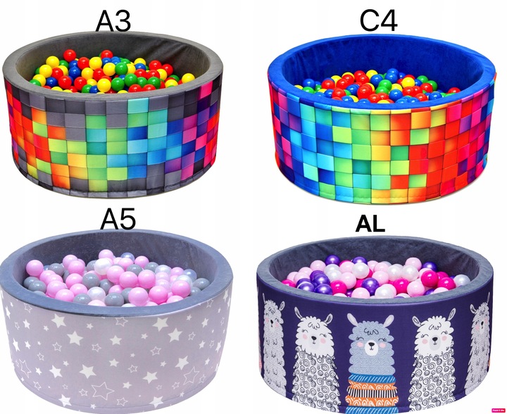 Suchy Basen z piłeczkami 90x40 piłkami 200 wzory dla dzieci kojec z kulkami