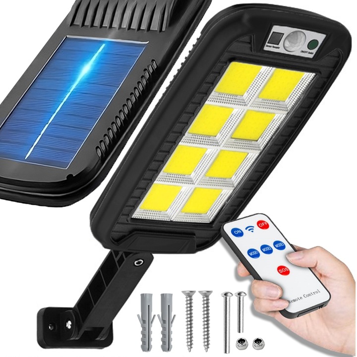 LAMPA SOLARNA LED 600W Z CZUJNIKIEM RUCHU I ZMIERZCHU ZEWNĘTRZNA +