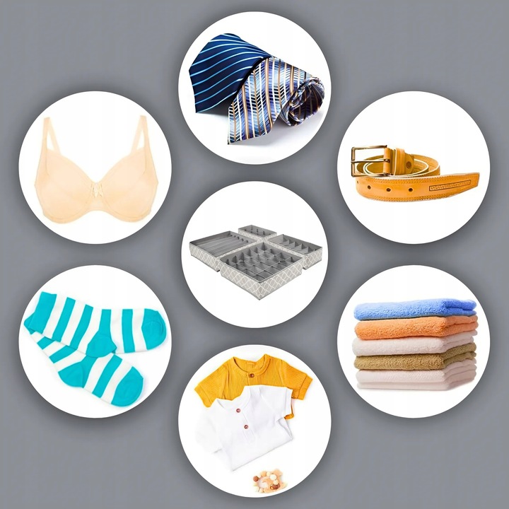 4x ORGANIZER NA BIELIZNĘ SKARPETKI UBRANIA DO SZUFLADY SZAFY ZESTAW