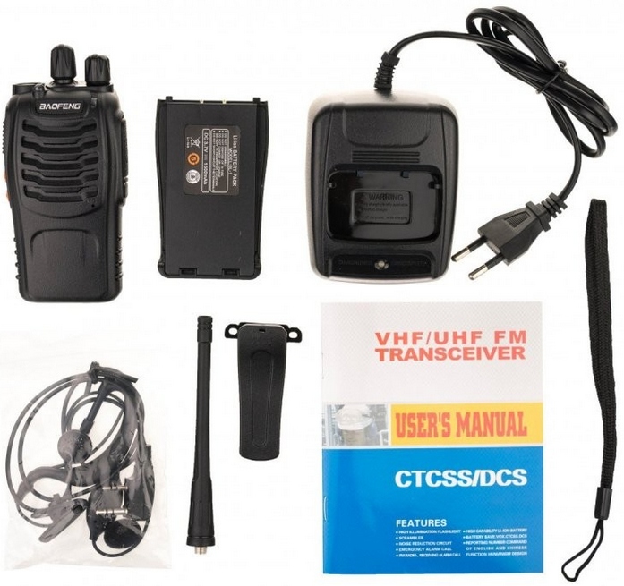 2x WALKIE TALKIE Krótkofalówki BAOFENG BF-888S Radiotelefon PMR DUŻY ZASIĘG