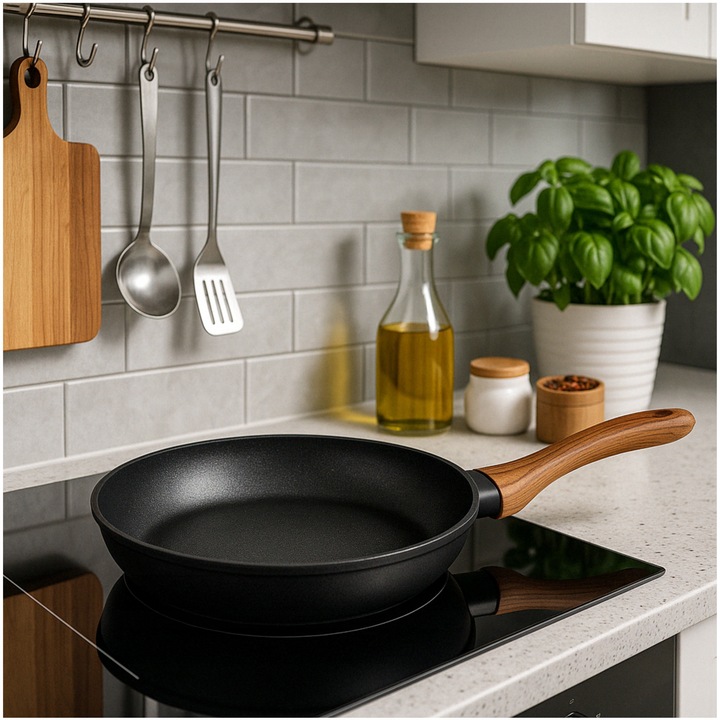 PATELNIA INDUKCJA PATELNIA 24 cm GRANITOWA GŁĘBOKA NIEPRZYWIERAJĄCA