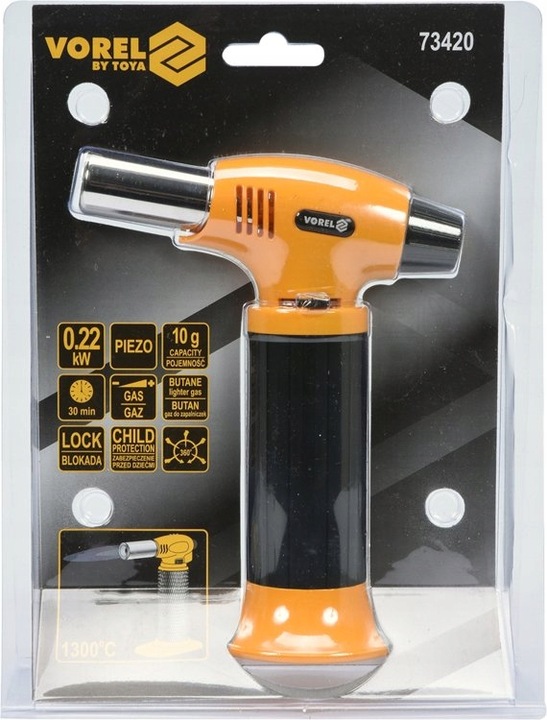 PALNIK GAZOWY LUTLAMPA ZAPŁON PIEZO Z REGULACJĄ