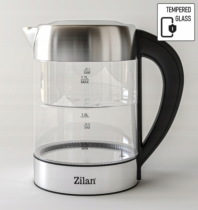 CZAJNIK ELEKTRYCZNY SZKLANY LED Z REGULACJĄ TEMPERATURY 2200W