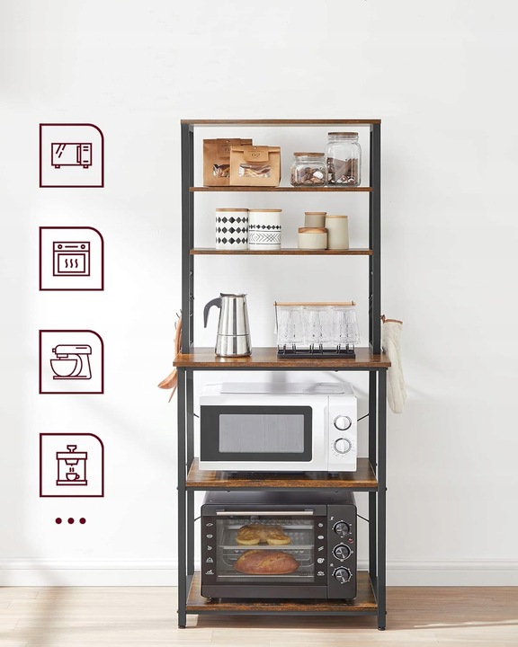 Regał szafka kuchenna 6 POZIOMÓW dąb rustykalny 40 x 60 x 167 vintage