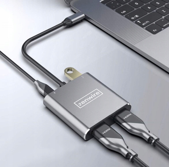 ADAPTER HUB Przejściówka USB-C 3.1 4W1 2x HDMI 4K USB 3.0 Power Delivery PD