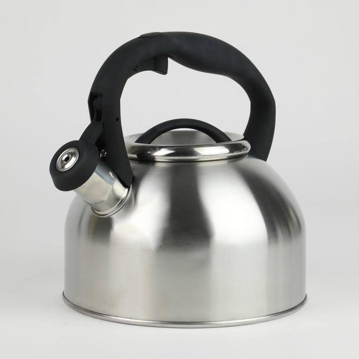 SREBRNY CZAJNIK Z GWIZDKIEM TRADYCYJNY 2,5 L INDUKCJA GAZ STAL