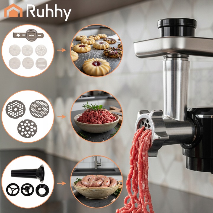 Robot Kuchenny Planetarny z Podgrzewaną Misą 6,2L Wielofunkcyjny +