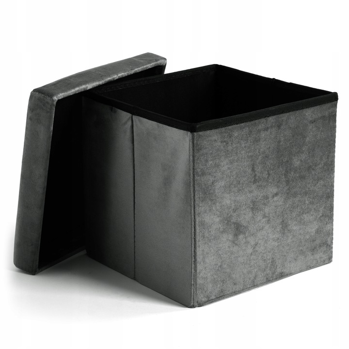 PUFA WELUROWA SKRZYNIA POJEMNIK OTWIERANA SKŁADANA ZE SCHOWKIEM