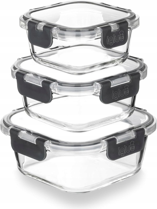 10 X LUNCHBOX SZKLANE POJEMNIKI NA ŻYWNOŚĆ USZCZELKA ŻAROODPORNE ZESTAW