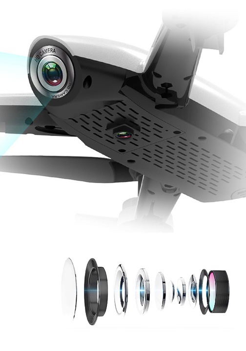 DRON SG106 PODWÓJNA KAMERA 4K HD WIFI FPV CZARNY PRO MINI RC 2 KAMERY FLY