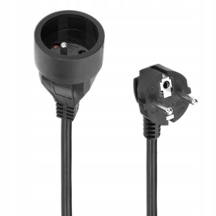 PRZEDŁUŻACZ SIECIOWY 1 GNIAZDO UZIEMIENIE GRUBY ELEKTRYCZNY KABEL RTV