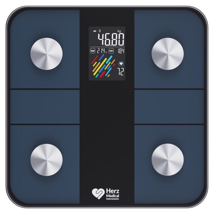 WAGA ŁAZIENKOWA ANALITYCZNA ELEKTRONICZNA BMI TŁUSZCZ TĘTNO APLIKACJA