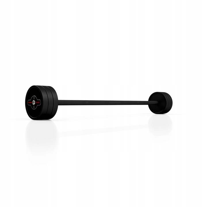 Sztanga gumowana prosta 30 kg czarny mat