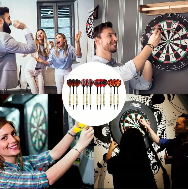 RZUTKI DART ZESTAW 12 RZUTEK LOTEK DO DARTA LOTKI 100 GROTÓW + 42 PIÓRKA