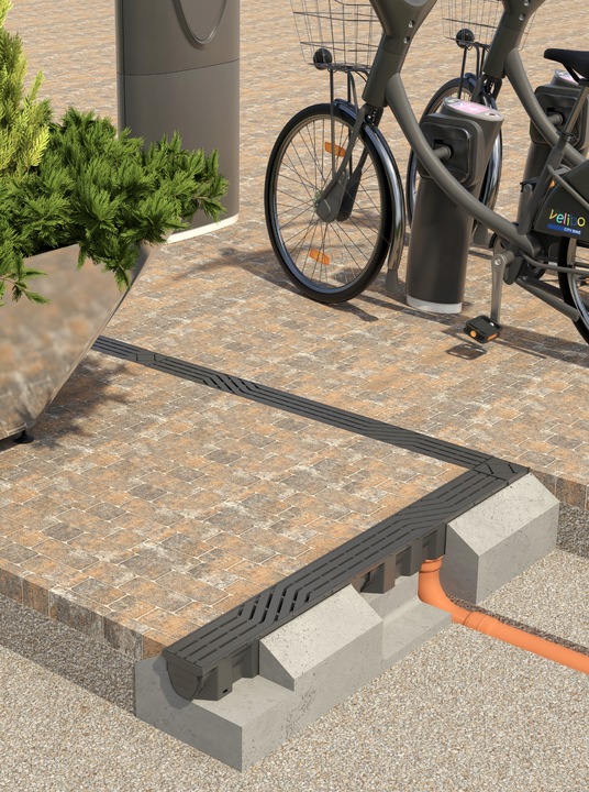 Odpływ liniowy do Garażu 3m x96x87mm do 1,5 Tony SLIM Kratka Czarna Z