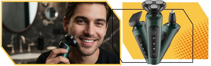 GOLARKA MĘSKA MASZYNKA TRYMER 4W BRODY WŁOSÓW BEZPRZEWODOWA DO GOLENIA