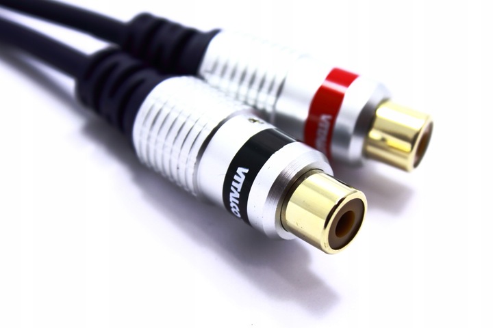 ADAPTER PRZEJŚCIÓWKA AUX WTYK JACK 3,5 STEREO 2X GNIAZDO RCA CINCH