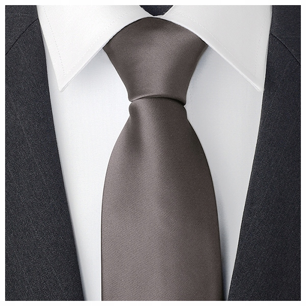 ŻAKARDOWY Gładki Jednokolorowy Krawat Męski do Garnituru GRAFITOWY rr03