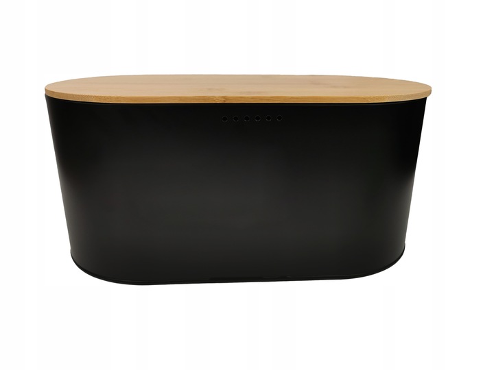 CHLEBAK POJEMNIK NA PIECZYWO Z POKRYWĄ DESKĄ DO KROJENIA CZARNY CH01