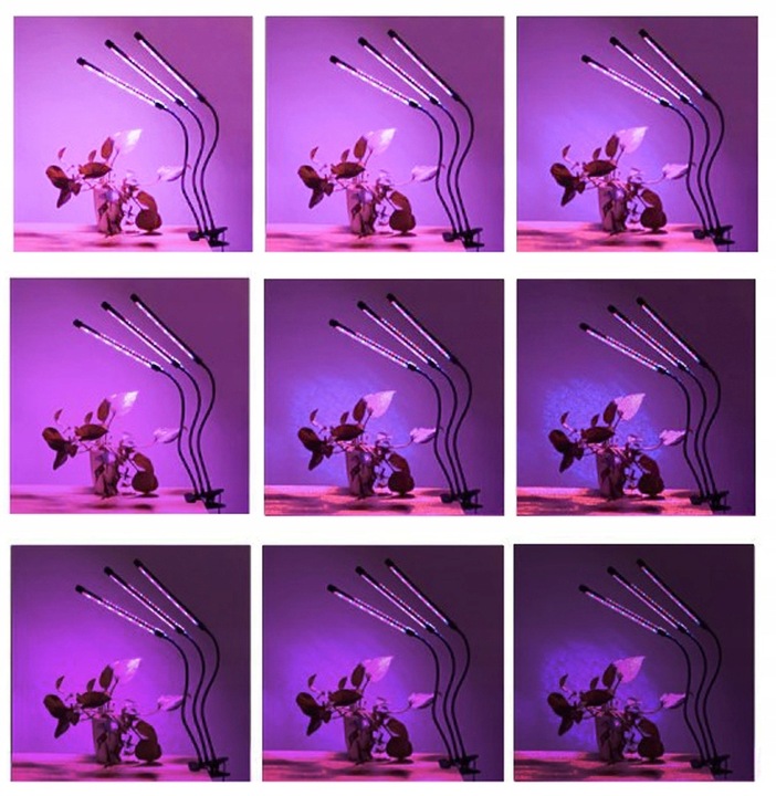 3 x Lampa do Wzrostu Roślin 60 LED Timer + Pilot