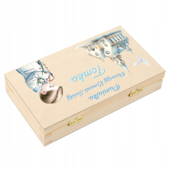 Pamiątka Komunii Świętej dla Chłopca Prezent na Komunię Pudełko