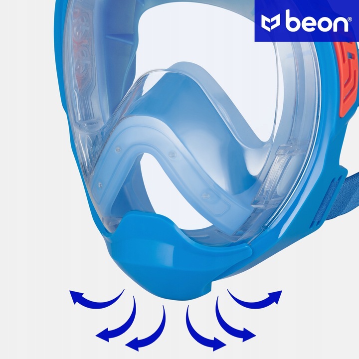 MASKA DO NURKOWANIA DLA DZIECI PEŁNOTWARZOWA DO SKORKELINGU PŁYWANIA BEON