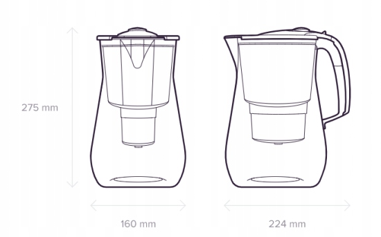 Dzbanek filtrujący Aquaphor Onyx 4,2l z wkładem Maxfor+, czarny