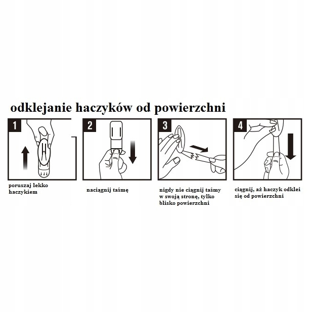 Haczyk Samoprzylepny Klejący Gwóźdź Na OBRAZ 10szt