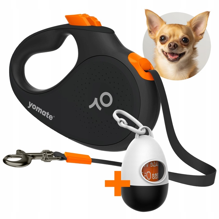 LEKKA i WYGODNA SMYCZ AUTOMATYCZNA dla MAŁEGO PSA / BLOKADA ZWIJANA TAŚMA