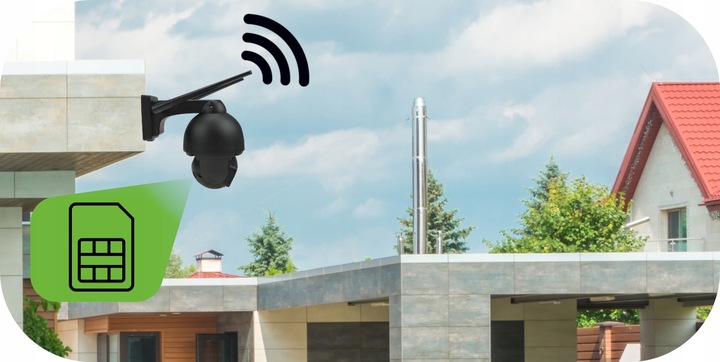 ZEWNĘTRZNA KAMERA NA KARTĘ SIM GSM LTE OBROTOWA 5MPX DUALNE DOŚWIETLENIE