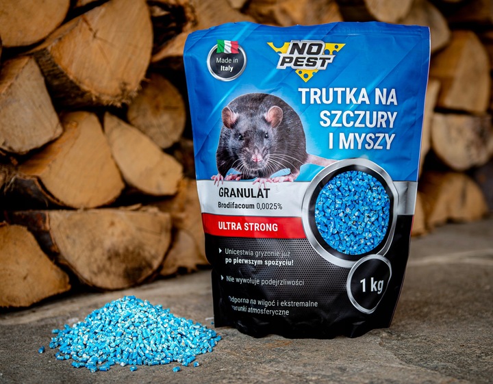 2x TRUTKA NA SZCZURY I MYSZY GRANULAT BRODIFAKUM NO PEST 1KG BARDZO