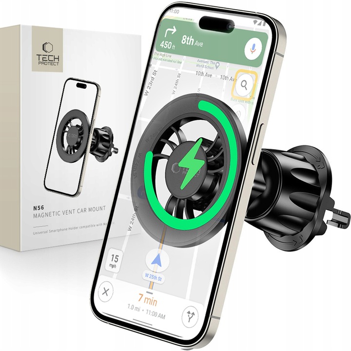 MOCNY UCHWYT SAMOCHODOWY DO SAMOCHODU MAGSAFE NA IPHONE 12 13 14 15 16