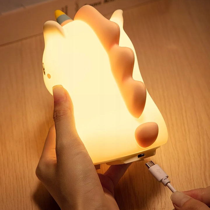 LAMPKA NOCNA DLA DZIECI KOLOROWA SILIKONOWA JEDNOROŻEC LED RGB 16 KOLORÓW