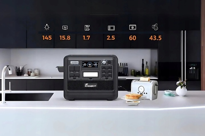 Fossibot przenośna stacja zasilania 2048Wh 2400W-4800W Aplikacja elektrowni