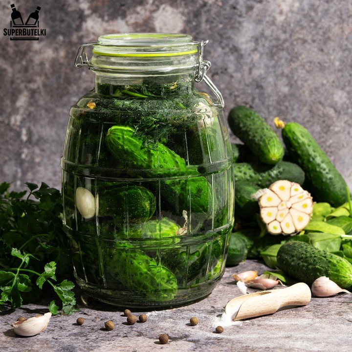 SŁÓJ SZKLANY 3L DUŻY POJEMNIK WECK NA PRZETWORY Z ZAMKNIĘCIEM