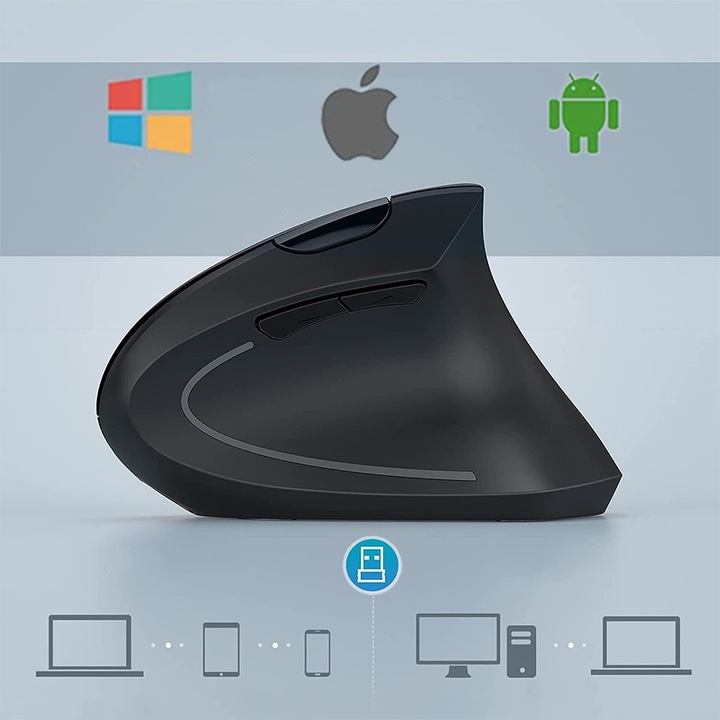 CICHA MYSZ MYSZKA BEZPRZEWODOWA PIONOWA WERTYKALNA LAPTOPA KOMPUTER BIURA