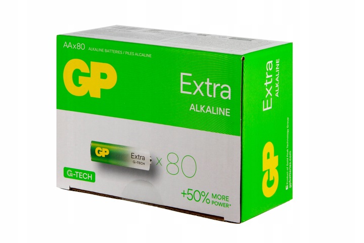 80 x bateria GP alkaliczna EXTRA AA R6 moc paluch do zabawek