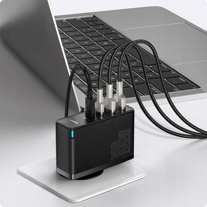 Ładowarka BASEUS GaN2 PRO 100W 2x USB-C/USB PD QC4 + Kabel USB-C