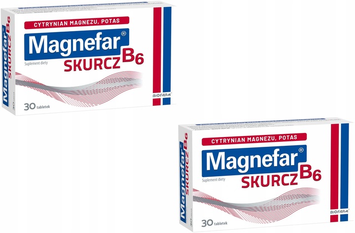 Magnefar B6 Skurcz Cytrynian Magnezu Z Potasem 30 Tabletek