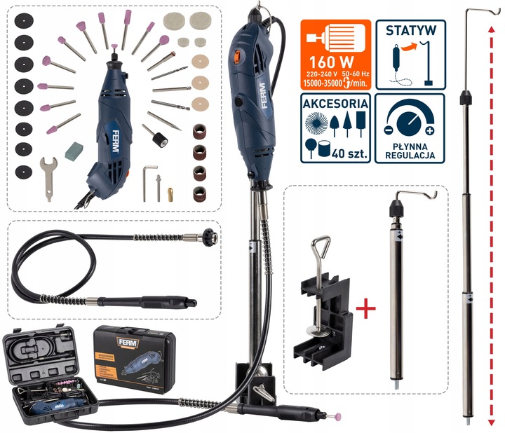 MINI SZLIFIERKA MULTISZLIFIERKA + AKCESORIA FERM