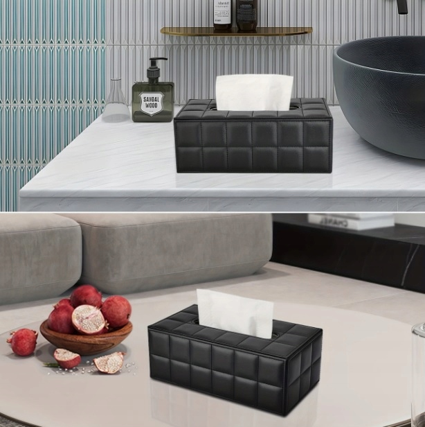 POJEMNIK PUDEŁKO NA CHUSTECZKI CHUSTECZNIK CZARNY ETUI Elegancki